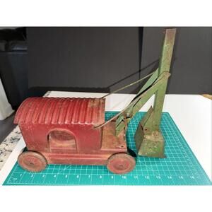 Antique Vintage 1930s Turner Toys Pressed Steel Steam Shovel Construction Toy